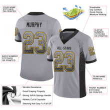 Load image into Gallery viewer, Custom Gray Black-Gold Drift Fashion Football Jersey