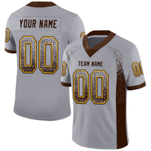 Load image into Gallery viewer, Custom Gray Brown-Gold Drift Fashion Football Jersey