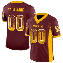 Load image into Gallery viewer, Custom Burgundy Gold-White Drift Fashion Football Jersey