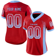 Load image into Gallery viewer, Custom Red Light Blue-White Drift Fashion Football Jersey