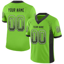 Load image into Gallery viewer, Custom Neon Green Black-White Drift Fashion Football Jersey