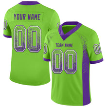 Load image into Gallery viewer, Custom Neon Green Purple-White Drift Fashion Football Jersey