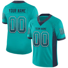 Load image into Gallery viewer, Custom Aqua Navy-White Drift Fashion Football Jersey