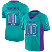 Load image into Gallery viewer, Custom Aqua Purple-White Drift Fashion Football Jersey
