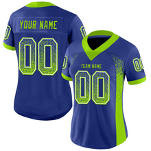 Load image into Gallery viewer, Custom Royal Neon Green-White Drift Fashion Football Jersey