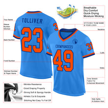Load image into Gallery viewer, Custom Powder Blue Orange-Royal Mesh Authentic Throwback Football Jersey