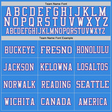 Load image into Gallery viewer, Custom Powder Blue Purple-White Mesh Authentic Throwback Football Jersey