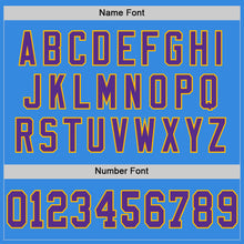 Load image into Gallery viewer, Custom Powder Blue Purple-Gold Mesh Authentic Throwback Football Jersey