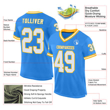 Load image into Gallery viewer, Custom Powder Blue White-Gold Mesh Authentic Throwback Football Jersey