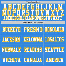 Load image into Gallery viewer, Custom Powder Blue White-Gold Mesh Authentic Throwback Football Jersey