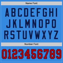 Load image into Gallery viewer, Custom Powder Blue Red-Navy Mesh Authentic Throwback Football Jersey