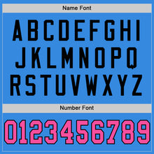 Load image into Gallery viewer, Custom Powder Blue Pink Black-Light Blue Mesh Authentic Throwback Football Jersey