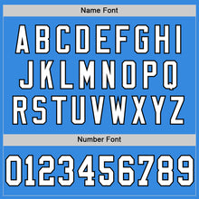 Load image into Gallery viewer, Custom Powder Blue White-Black Mesh Authentic Throwback Football Jersey