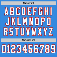 Load image into Gallery viewer, Custom Powder Blue White-Red Mesh Authentic Throwback Football Jersey