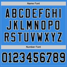 Load image into Gallery viewer, Custom Powder Blue Black-White Mesh Authentic Throwback Football Jersey