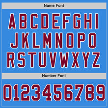 Load image into Gallery viewer, Custom Powder Blue Maroon-White Mesh Authentic Throwback Football Jersey