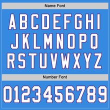 Load image into Gallery viewer, Custom Powder Blue White-Purple Mesh Authentic Throwback Football Jersey