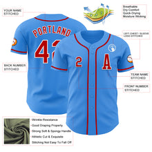 Load image into Gallery viewer, Custom Electric Blue Red-White Authentic Baseball Jersey