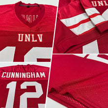 Load image into Gallery viewer, Custom Red White Mesh Authentic Football Jersey