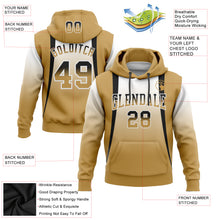 Load image into Gallery viewer, Custom Stitched White Black-Old Gold Fade Fashion Line Sports Pullover Sweatshirt Hoodie