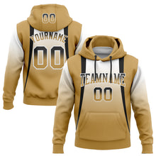 Load image into Gallery viewer, Custom Stitched White Black-Old Gold Fade Fashion Line Sports Pullover Sweatshirt Hoodie