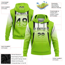 Load image into Gallery viewer, Custom Stitched White Black-Neon Green Fade Fashion Line Sports Pullover Sweatshirt Hoodie