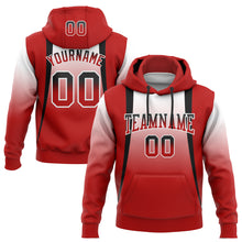 Load image into Gallery viewer, Custom Stitched White Black-Red Fade Fashion Line Sports Pullover Sweatshirt Hoodie