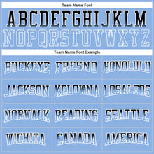 Load image into Gallery viewer, Custom Stitched White Black-Light Blue Fade Fashion Line Sports Pullover Sweatshirt Hoodie