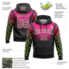 Load image into Gallery viewer, Custom Stitched Hot Pink Black-White Fade Fashion Leopard Print Sports Pullover Sweatshirt Hoodie