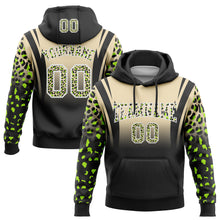 Load image into Gallery viewer, Custom Stitched Cream Black-White Fade Fashion Leopard Print Sports Pullover Sweatshirt Hoodie