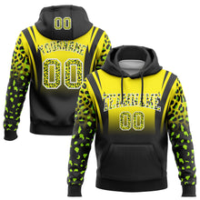 Load image into Gallery viewer, Custom Stitched Light Yellow Black-White Fade Fashion Leopard Print Sports Pullover Sweatshirt Hoodie