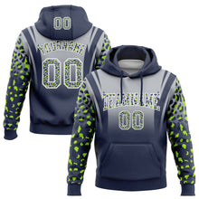 Load image into Gallery viewer, Custom Stitched Gray Navy-White Fade Fashion Leopard Print Sports Pullover Sweatshirt Hoodie