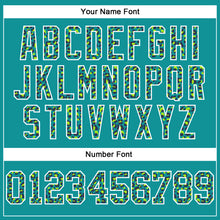 Load image into Gallery viewer, Custom Stitched Teal Navy-White Fade Fashion Leopard Print Sports Pullover Sweatshirt Hoodie