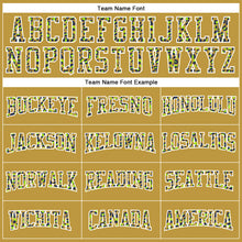 Load image into Gallery viewer, Custom Stitched Old Gold Navy-White Fade Fashion Leopard Print Sports Pullover Sweatshirt Hoodie