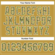 Load image into Gallery viewer, Custom Stitched Old Gold Navy-White Fade Fashion Leopard Print Sports Pullover Sweatshirt Hoodie