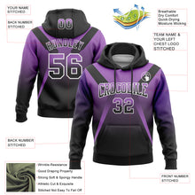 Load image into Gallery viewer, Custom Stitched Medium Purple Black-White Fade Fashion Arrow Sports Pullover Sweatshirt Hoodie