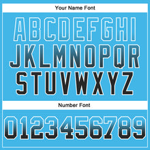 Load image into Gallery viewer, Custom Stitched Sky Blue Black-White Fade Fashion Arrow Sports Pullover Sweatshirt Hoodie