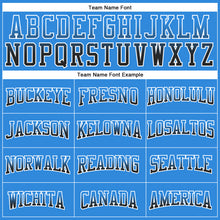 Load image into Gallery viewer, Custom Stitched Powder Blue Black-White Fade Fashion Arrow Sports Pullover Sweatshirt Hoodie