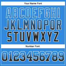 Load image into Gallery viewer, Custom Stitched Powder Blue Black-White Fade Fashion Arrow Sports Pullover Sweatshirt Hoodie