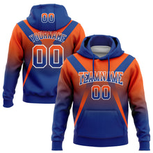 Load image into Gallery viewer, Custom Stitched Orange Royal-White Fade Fashion Arrow Sports Pullover Sweatshirt Hoodie