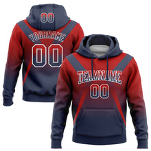 Load image into Gallery viewer, Custom Stitched Red Navy-White Fade Fashion Arrow Sports Pullover Sweatshirt Hoodie