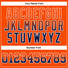 Load image into Gallery viewer, Custom Stitched Orange Navy-White Fade Fashion Arrow Sports Pullover Sweatshirt Hoodie