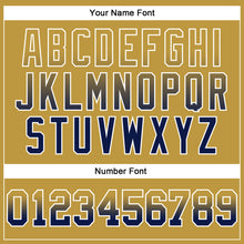 Load image into Gallery viewer, Custom Stitched Old Gold Navy-White Fade Fashion Arrow Sports Pullover Sweatshirt Hoodie