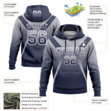 Load image into Gallery viewer, Custom Stitched Gray Navy-White Fade Fashion Arrow Sports Pullover Sweatshirt Hoodie