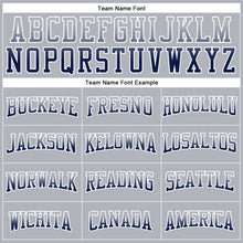 Load image into Gallery viewer, Custom Stitched Gray Navy-White Fade Fashion Arrow Sports Pullover Sweatshirt Hoodie