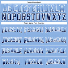 Load image into Gallery viewer, Custom Stitched Light Blue Navy-White Fade Fashion Arrow Sports Pullover Sweatshirt Hoodie