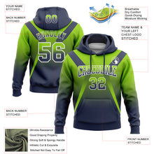 Load image into Gallery viewer, Custom Stitched Neon Green Navy-White Fade Fashion Arrow Sports Pullover Sweatshirt Hoodie