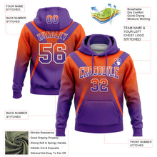 Load image into Gallery viewer, Custom Stitched Orange Purple-White Fade Fashion Arrow Sports Pullover Sweatshirt Hoodie