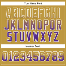 Load image into Gallery viewer, Custom Stitched Old Gold Purple-White Fade Fashion Arrow Sports Pullover Sweatshirt Hoodie