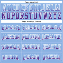 Load image into Gallery viewer, Custom Stitched Light Blue Purple-White Fade Fashion Arrow Sports Pullover Sweatshirt Hoodie